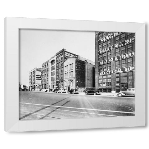 Market Street Chattanooga 1933 White Modern Wood Framed Art Print by Lee, Rachel