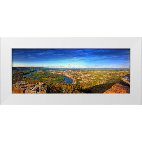Moc Bend Autumn Sky White Modern Wood Framed Art Print by Lee, Rachel