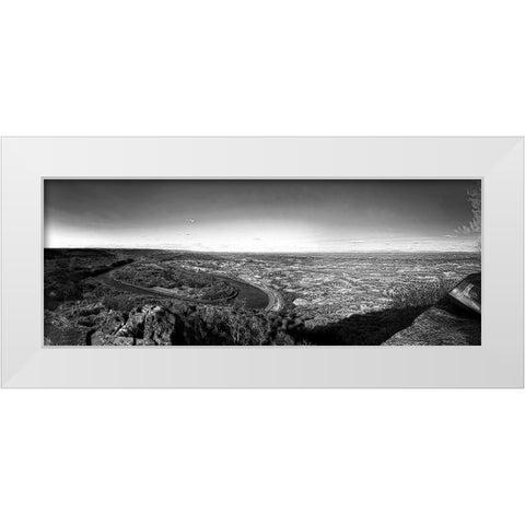 Moc Bend BW White Modern Wood Framed Art Print by Lee, Rachel