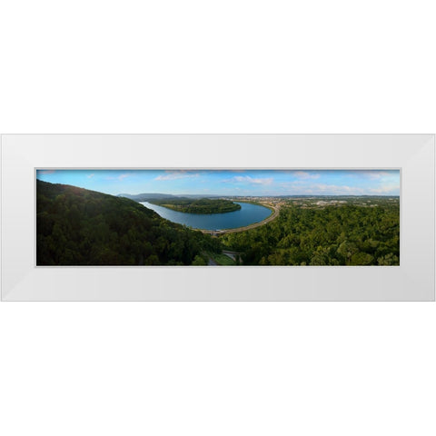 Moccasin Bend White Modern Wood Framed Art Print by Lee, Rachel