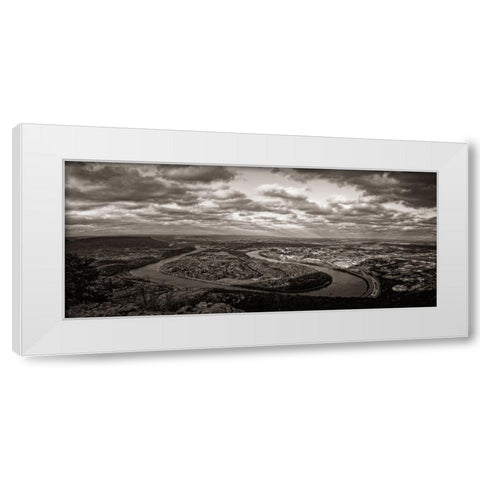 Moccasin Bend BW White Modern Wood Framed Art Print by Lee, Rachel
