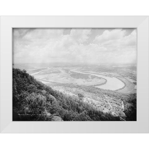 Moccasin Bend from Lookout Mountain 1902 White Modern Wood Framed Art Print by Lee, Rachel