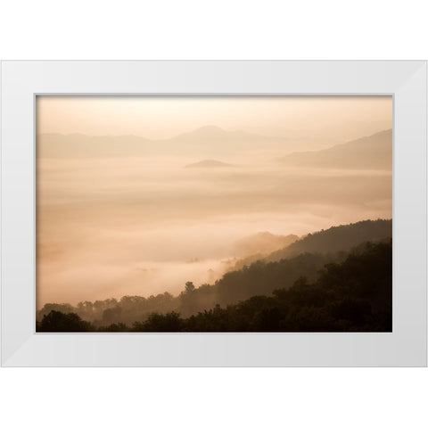 Mountain Dawn White Modern Wood Framed Art Print by Lee, Rachel