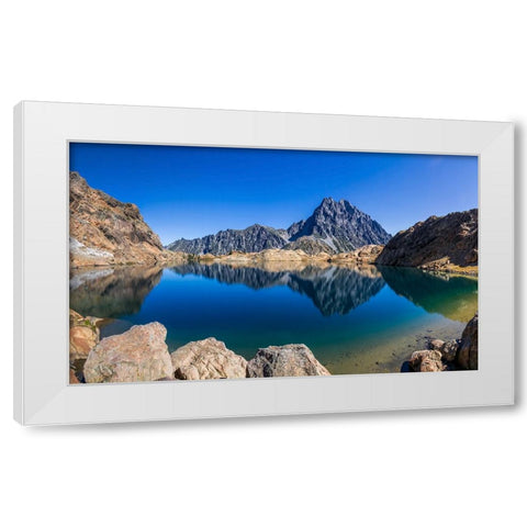 Mountain Lake 15 White Modern Wood Framed Art Print by Lee, Rachel