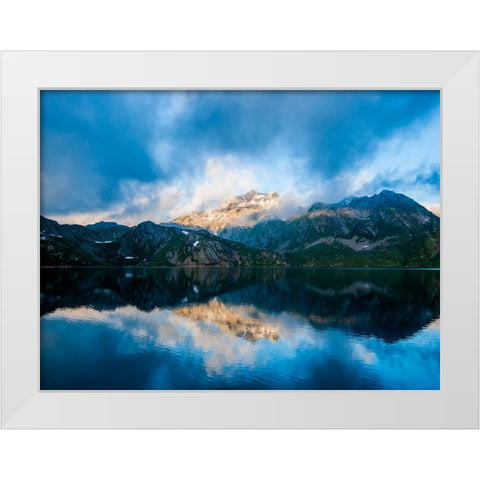 Mountain Lake 21 White Modern Wood Framed Art Print by Lee, Rachel