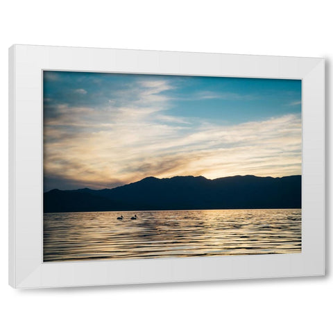 Mountain Lake 25 White Modern Wood Framed Art Print by Lee, Rachel