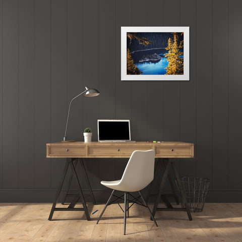 Mountain Lake 29 White Modern Wood Framed Art Print by Lee, Rachel