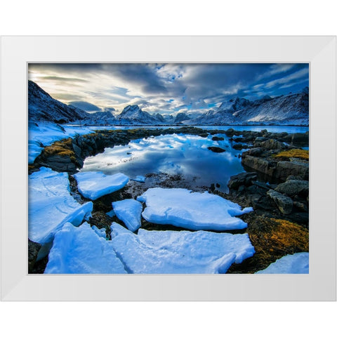 Mountain Lake 32 White Modern Wood Framed Art Print by Lee, Rachel