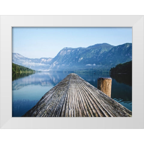 Mountain Lake 33 White Modern Wood Framed Art Print by Lee, Rachel