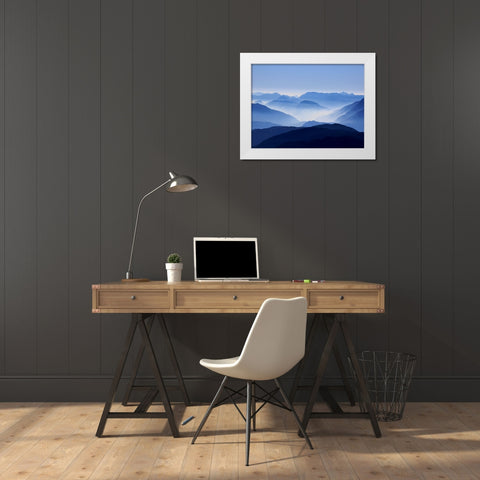 Mountain View 1 White Modern Wood Framed Art Print by Lee, Rachel