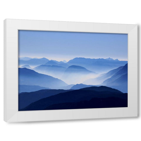 Mountain View 1 White Modern Wood Framed Art Print by Lee, Rachel