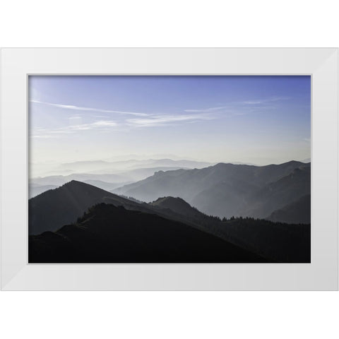 Mountain View 17 White Modern Wood Framed Art Print by Lee, Rachel