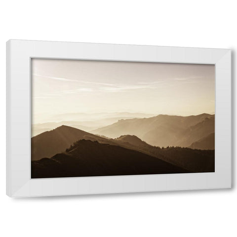 Mountain View 17 Soft Color White Modern Wood Framed Art Print by Lee, Rachel