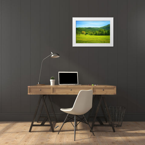 Mountain View 25 White Modern Wood Framed Art Print by Lee, Rachel