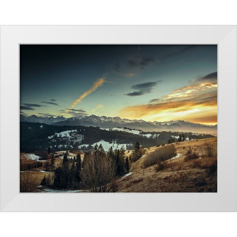 Mountain View 27 White Modern Wood Framed Art Print by Lee, Rachel