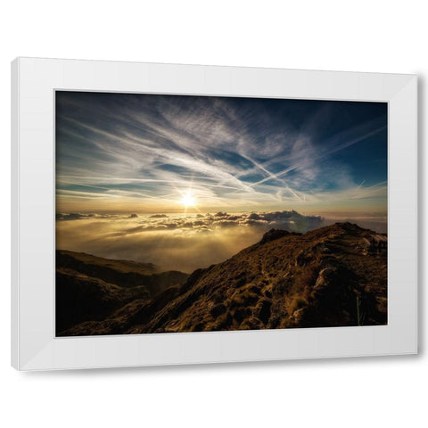 Mountain View 28 White Modern Wood Framed Art Print by Lee, Rachel