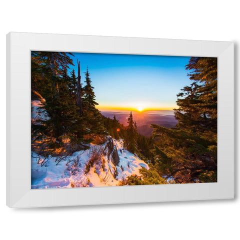 Mountain View 30 White Modern Wood Framed Art Print by Lee, Rachel