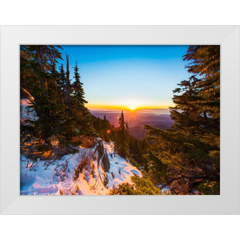Mountain View 30 White Modern Wood Framed Art Print by Lee, Rachel