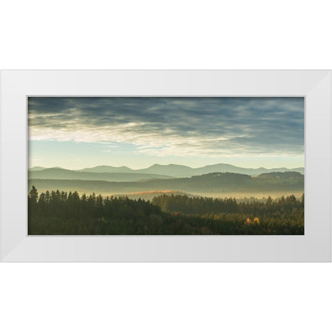 Mountain View 31 White Modern Wood Framed Art Print by Lee, Rachel