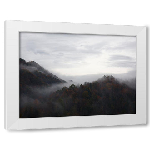 Mountain View 32 White Modern Wood Framed Art Print by Lee, Rachel