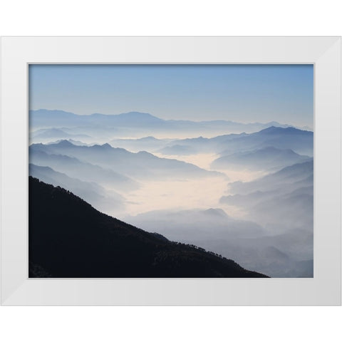 Mountain View 34 White Modern Wood Framed Art Print by Lee, Rachel