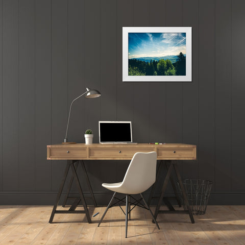 Mountain View 41 White Modern Wood Framed Art Print by Lee, Rachel