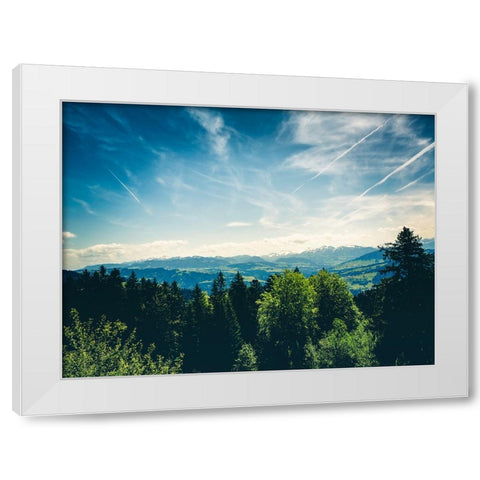 Mountain View 41 White Modern Wood Framed Art Print by Lee, Rachel
