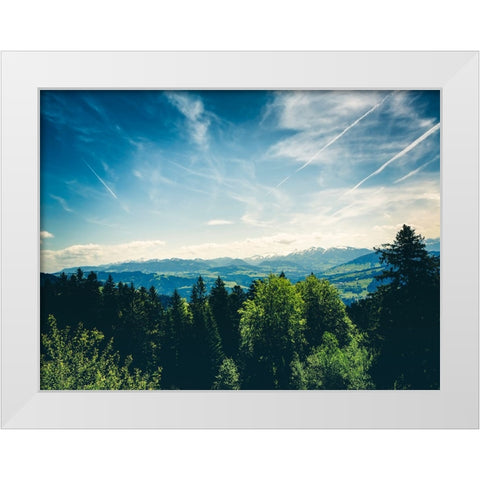 Mountain View 41 White Modern Wood Framed Art Print by Lee, Rachel