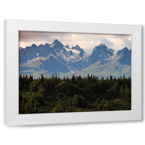 Mountain View 44 White Modern Wood Framed Art Print by Lee, Rachel