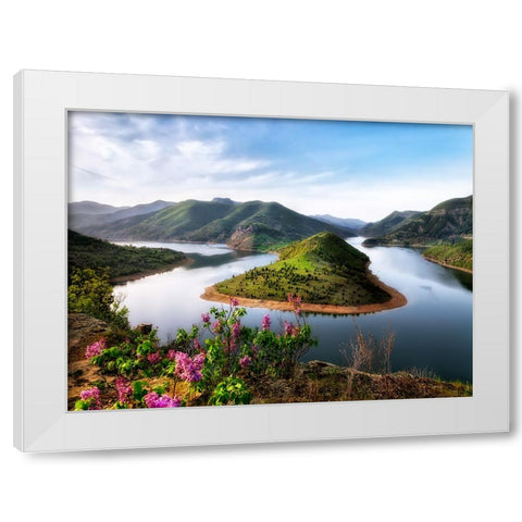 Mountain View 46 White Modern Wood Framed Art Print by Lee, Rachel