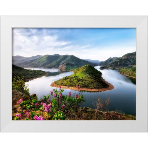 Mountain View 46 White Modern Wood Framed Art Print by Lee, Rachel