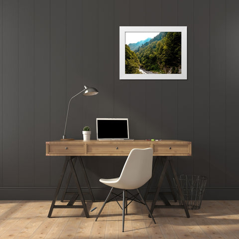 Mountain View 48 White Modern Wood Framed Art Print by Lee, Rachel
