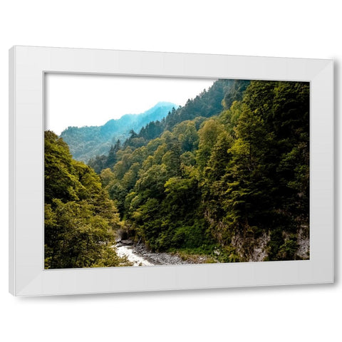 Mountain View 48 White Modern Wood Framed Art Print by Lee, Rachel