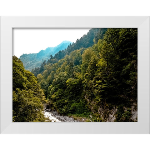 Mountain View 48 White Modern Wood Framed Art Print by Lee, Rachel
