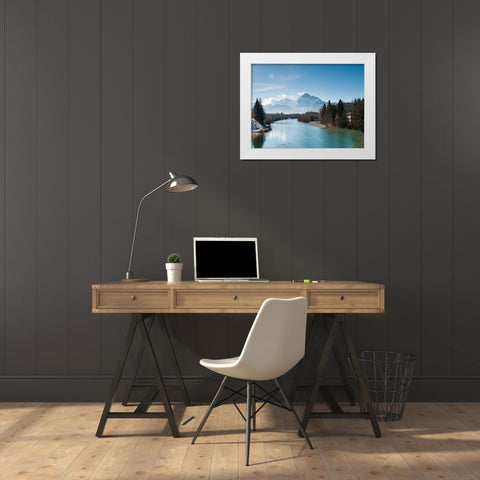 Mountain View 49 White Modern Wood Framed Art Print by Lee, Rachel