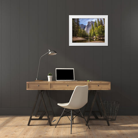 Mountain View 50 White Modern Wood Framed Art Print by Lee, Rachel