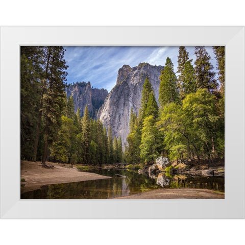 Mountain View 50 White Modern Wood Framed Art Print by Lee, Rachel