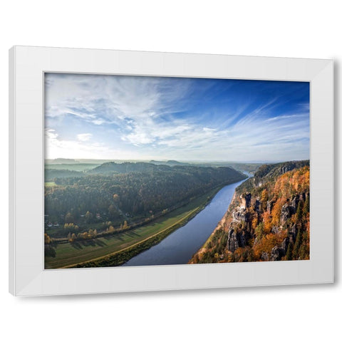 Mountain View 51 White Modern Wood Framed Art Print by Lee, Rachel