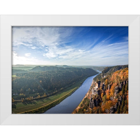 Mountain View 51 White Modern Wood Framed Art Print by Lee, Rachel