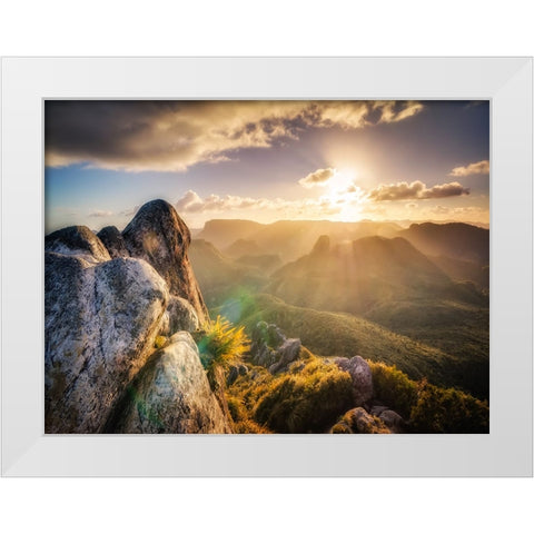 Mountain View 52 White Modern Wood Framed Art Print by Lee, Rachel