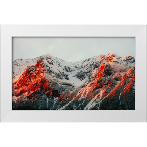 Mountain View 63 White Modern Wood Framed Art Print by Lee, Rachel