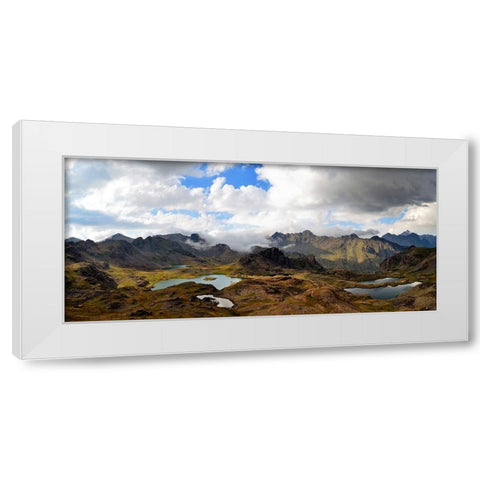 Mountain View 65 White Modern Wood Framed Art Print by Lee, Rachel