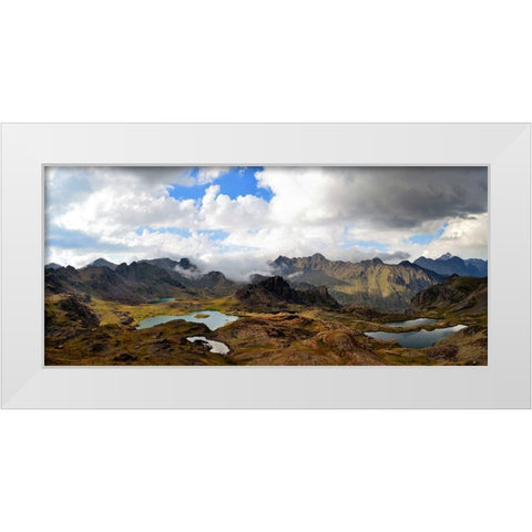 Mountain View 65 White Modern Wood Framed Art Print by Lee, Rachel