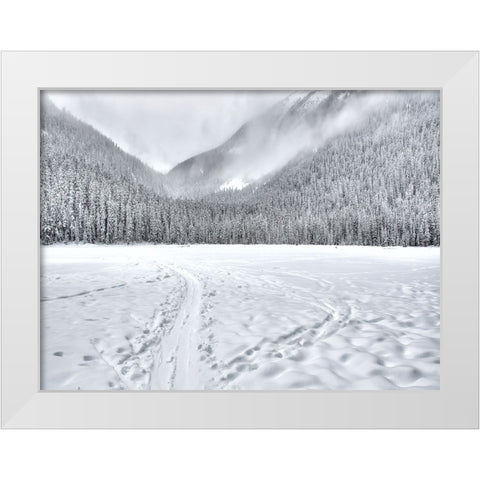 Mountain View 67 White Modern Wood Framed Art Print by Lee, Rachel