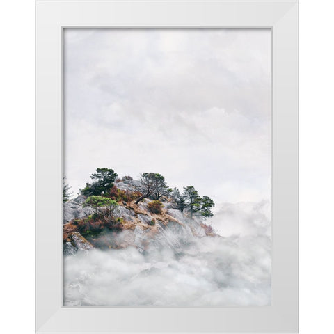 Mountain View 75 White Modern Wood Framed Art Print by Lee, Rachel