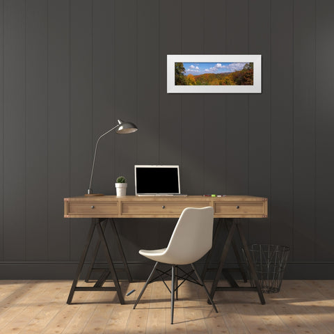 NC Fall Mountains 3 White Modern Wood Framed Art Print by Lee, Rachel