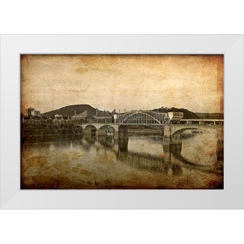 Nooga Bridge White Modern Wood Framed Art Print by Lee, Rachel