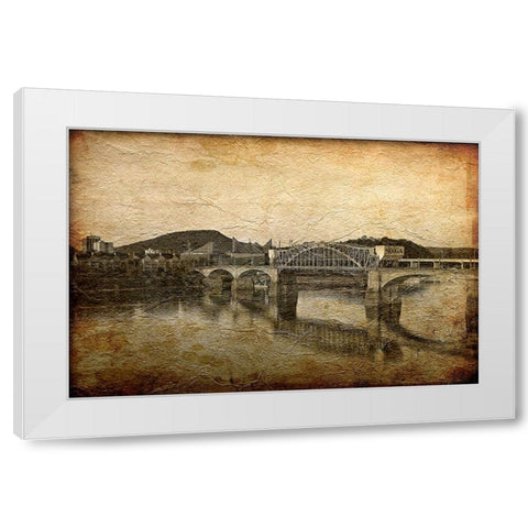Nooga Bridge Crackle Texture White Modern Wood Framed Art Print by Lee, Rachel
