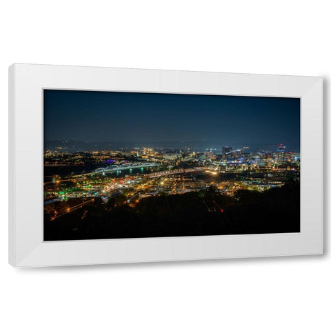 Northshore Lights White Modern Wood Framed Art Print by Lee, Rachel