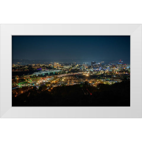 Northshore Lights White Modern Wood Framed Art Print by Lee, Rachel